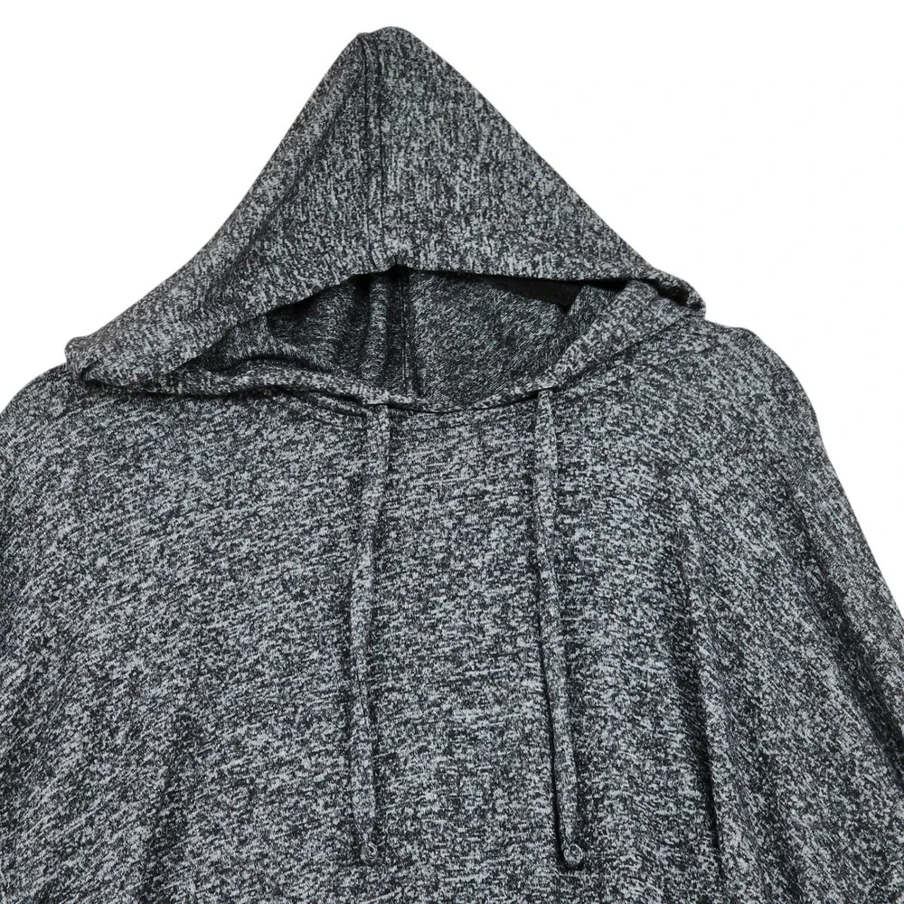 Athleta Lombard Hoodie L Women Gray‎ Heathered Open Back High Low Activewear